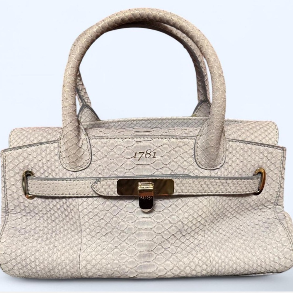 Asprey of London 1781 lavender python bag with gold hardware